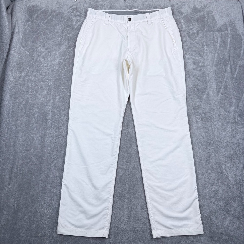Under Armour Match Play Golf Pants Mens 34x32 Straight Leg White Chino Stretch